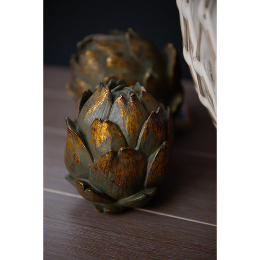 Antique Bronze Large Artichoke Decorative Ornament image 1