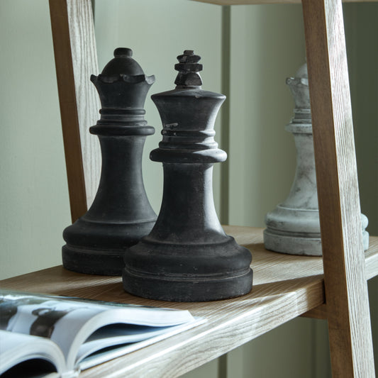 Amalfi Grey King Chess Piece Sculpture Ornament 28cm