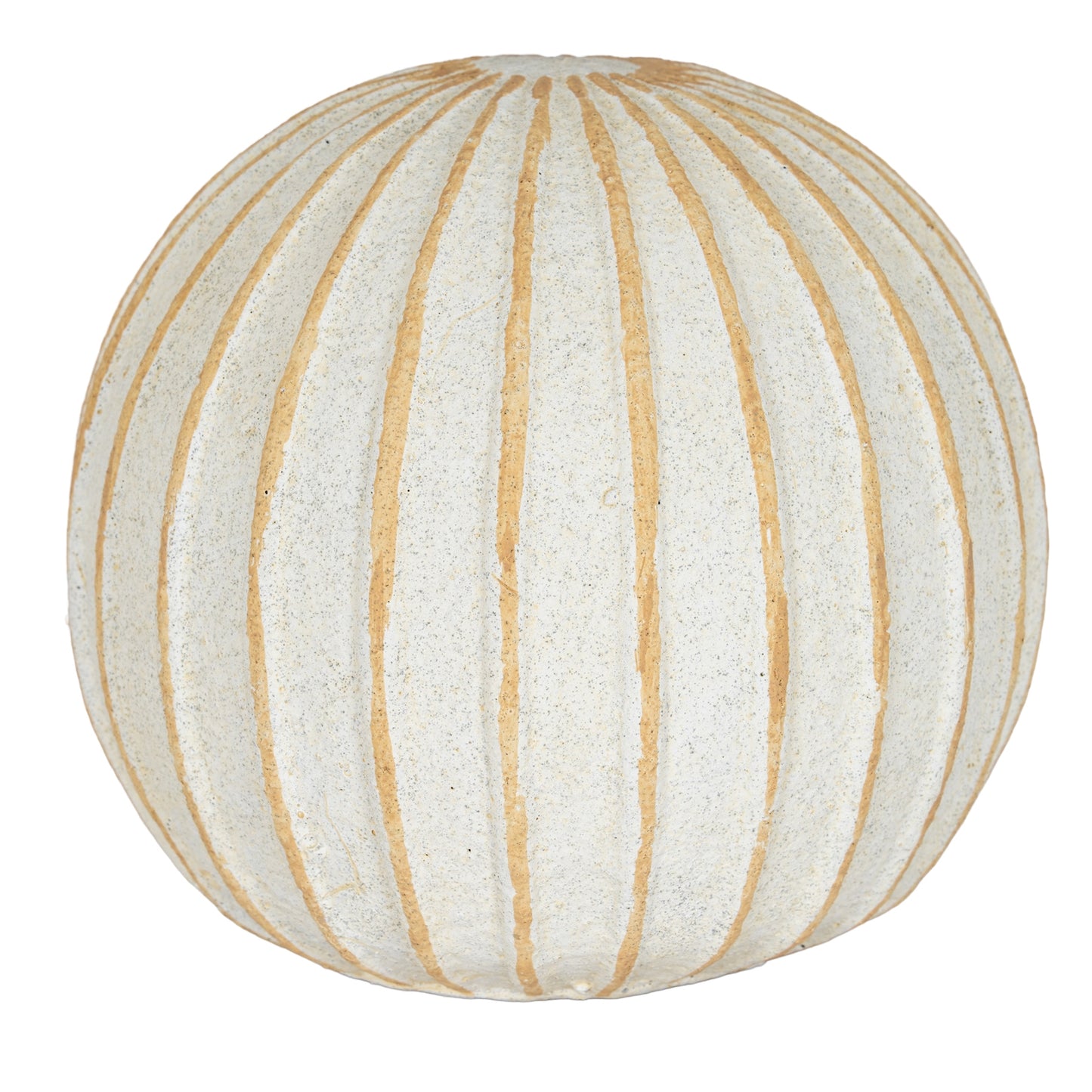 Grove Small Cream Ribbed Decorative Ball Ornament 9cm