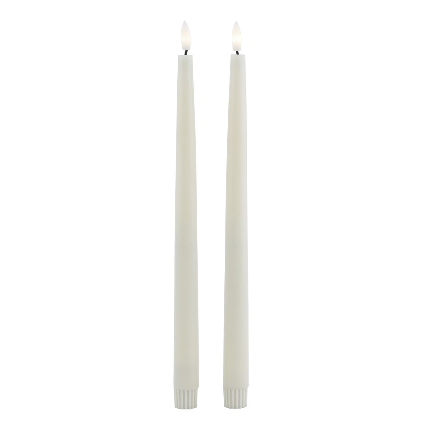 Luxe Collection S/2 Taupe LED Wax Dinner Candles image 2