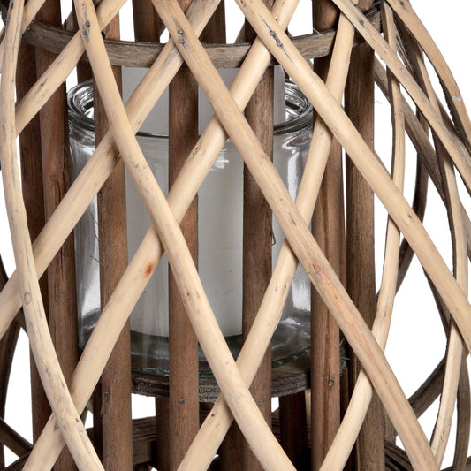 Small Wicker Bulbous Lantern image 1