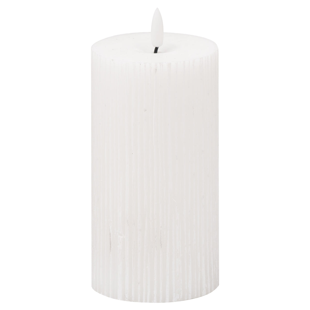 Luxe Collection Natural Glow 3x6 Textured Ribbed LED Candle image 0