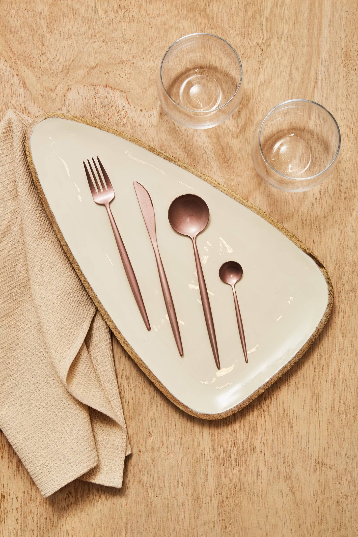 Avie 16 Pc Matte Pink Finish Cutlery Set image 6