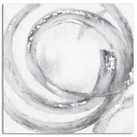 Galaxy Silver And Grey Hand Painted Canvas image 0