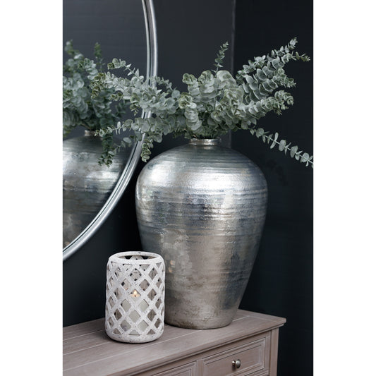 Large Hammered Silver Astral Vase image 1