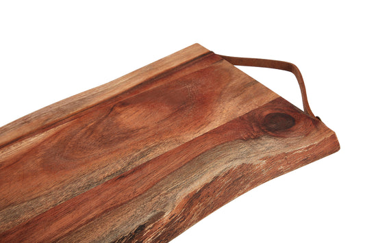 Socorro Acacia Wood Chopping And Serving Board with Oil Finish with Handle image 1