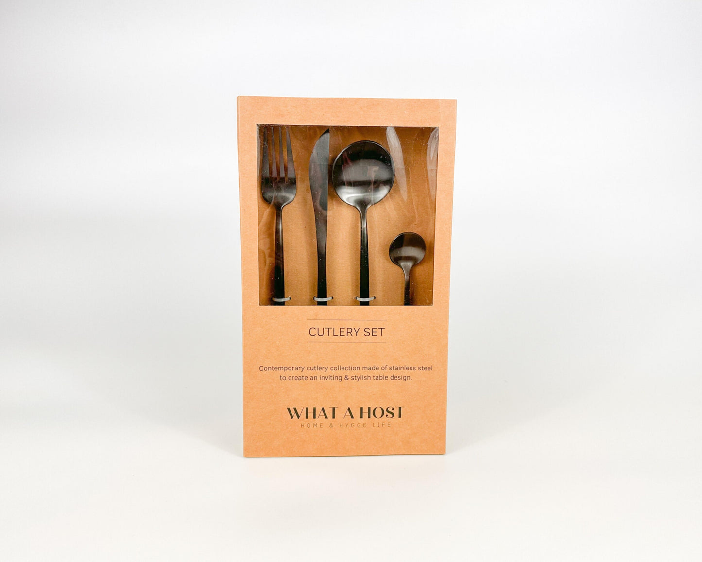 London Black Stainless Steel Cutlery Sets x16/24 pieces