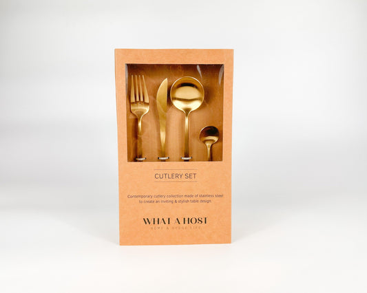 London Gold Stainless Steel Cutlery Sets x16/24 pieces