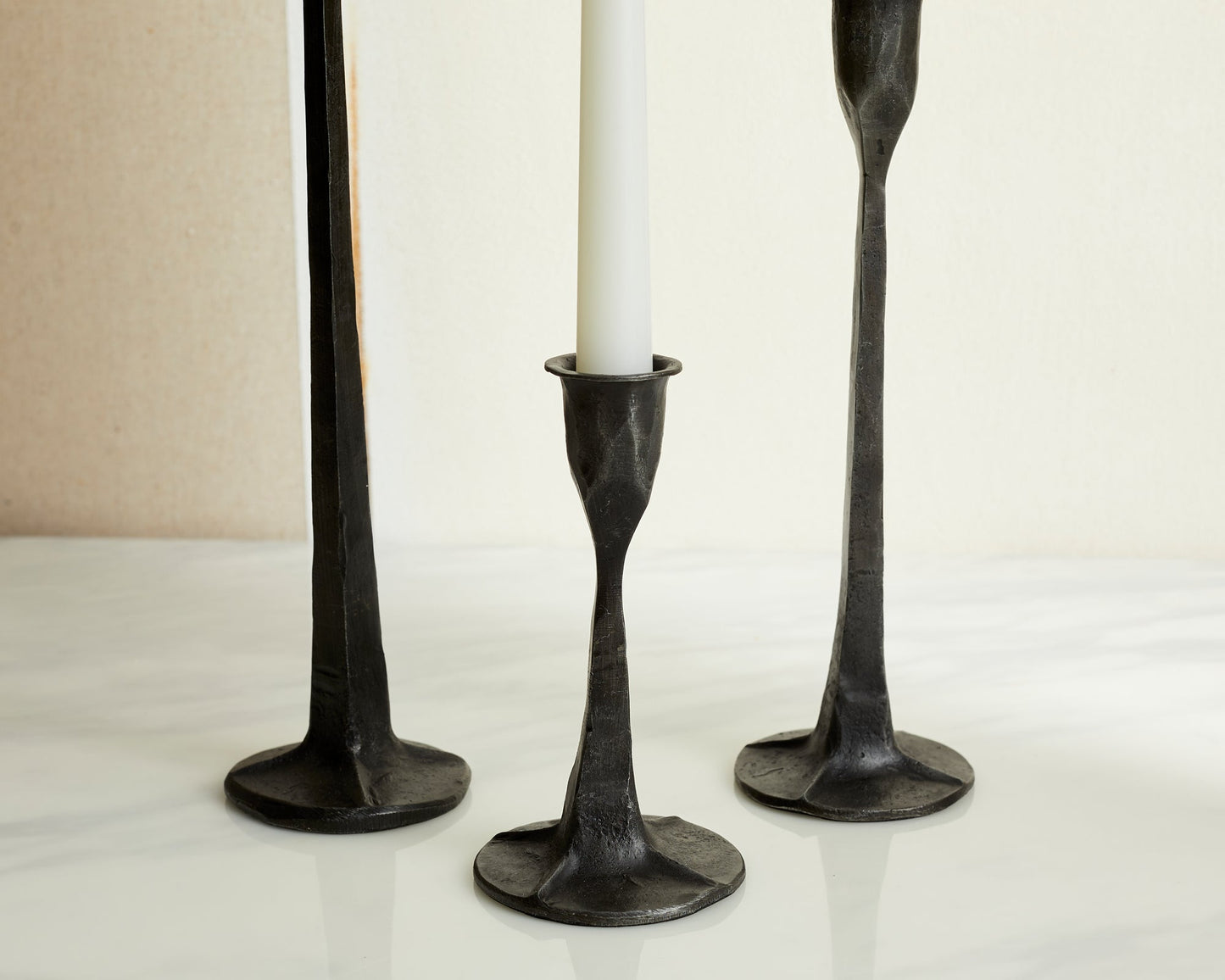 Nile Handcrafted Iron Black Taper Candle Holder Set (Set of 3)
