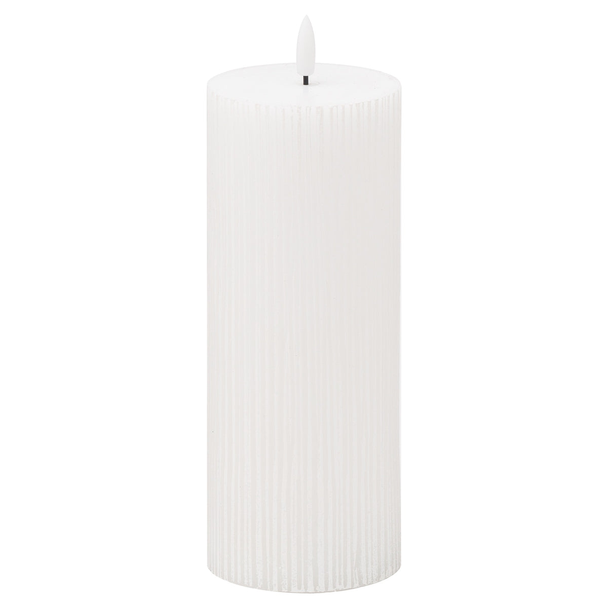 Luxe Collection Natural Glow 3x8 Textured Ribbed LED Candle image 0