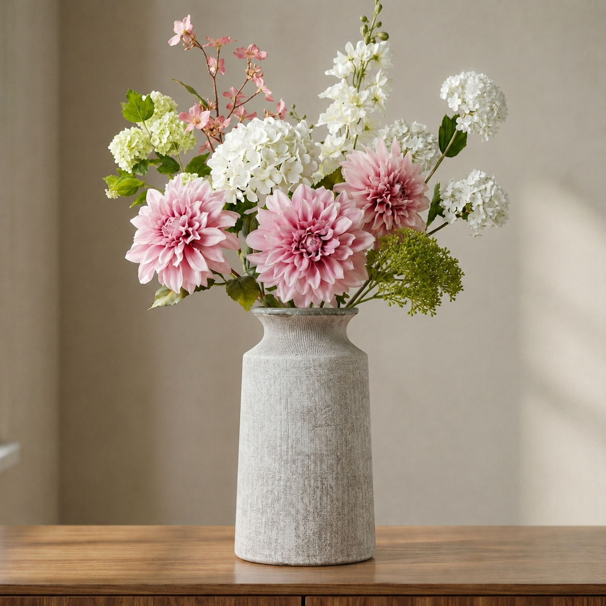 Bloomville Urn Grey Rustic Stone Floral Vase