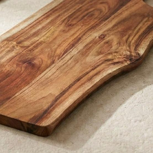 Socorro Long & Wide Asymmetric Acacia Wood Paddle Chopping And Serving Board