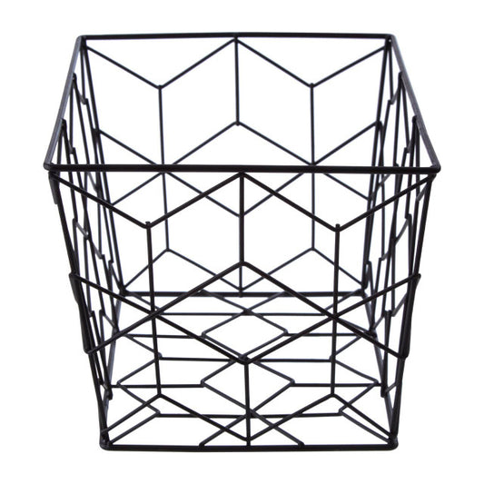 Vertex Contour Black Matte Metallic Wire Storage Basket