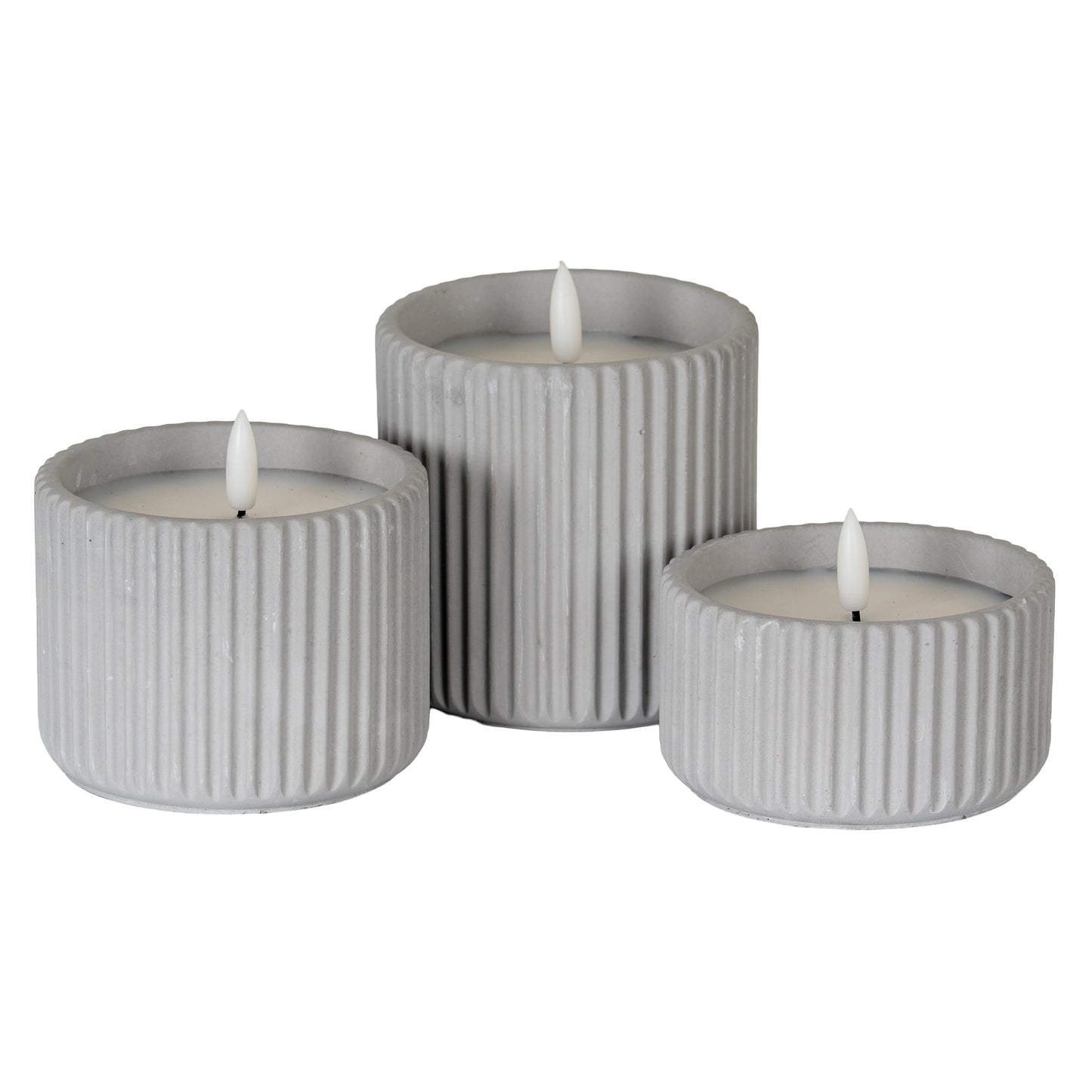 Luxe Collection Natural Glow Chalk Ribbed Large Led Candle image 2