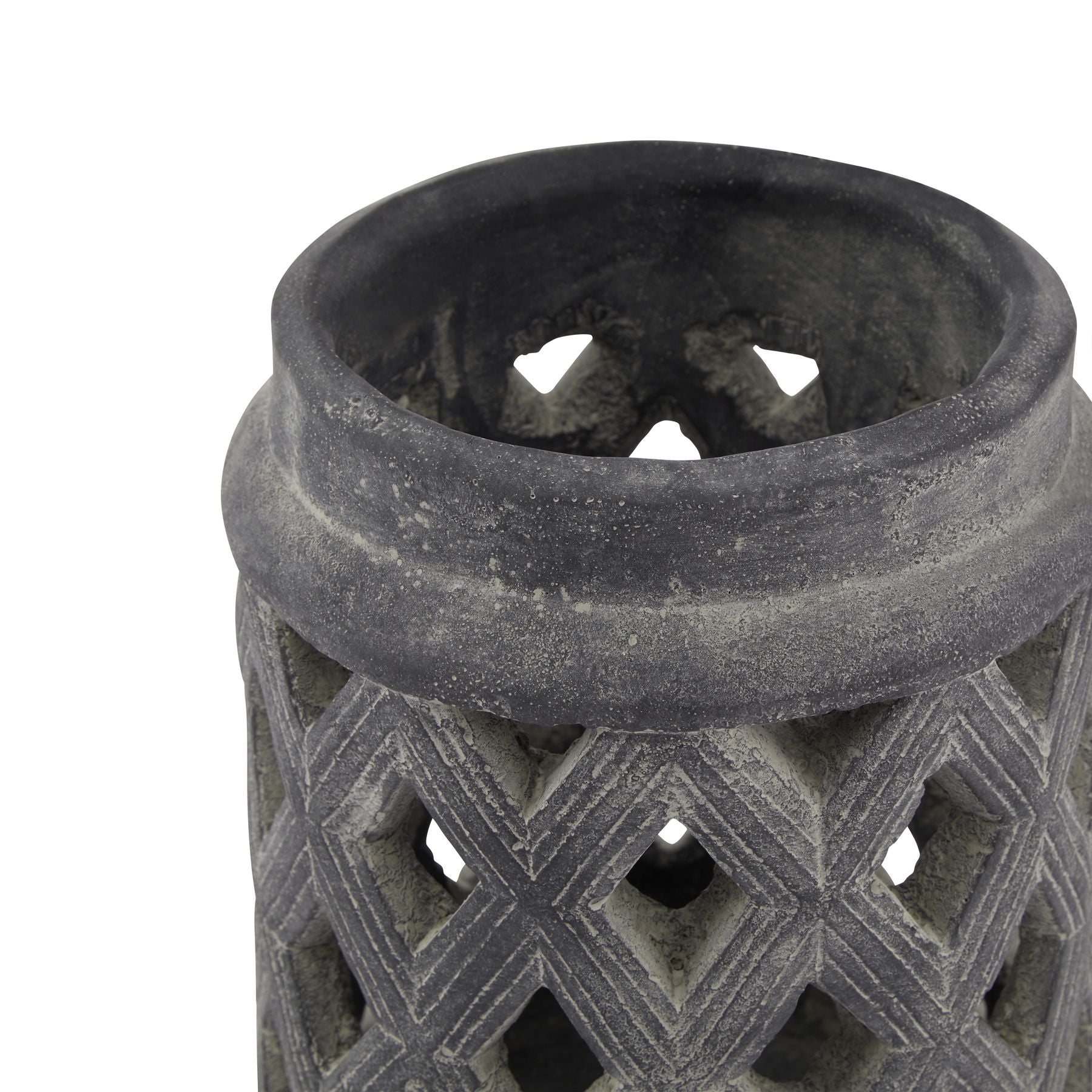 Amalfi Grey Large Lattice Lantern image 1