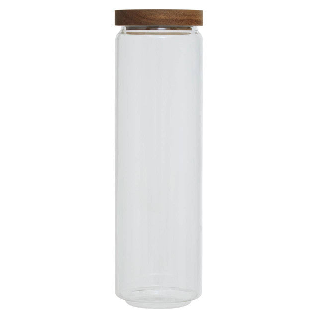 Freska Glass Storage Jar with Acacia Wood Lid - Various Sizes