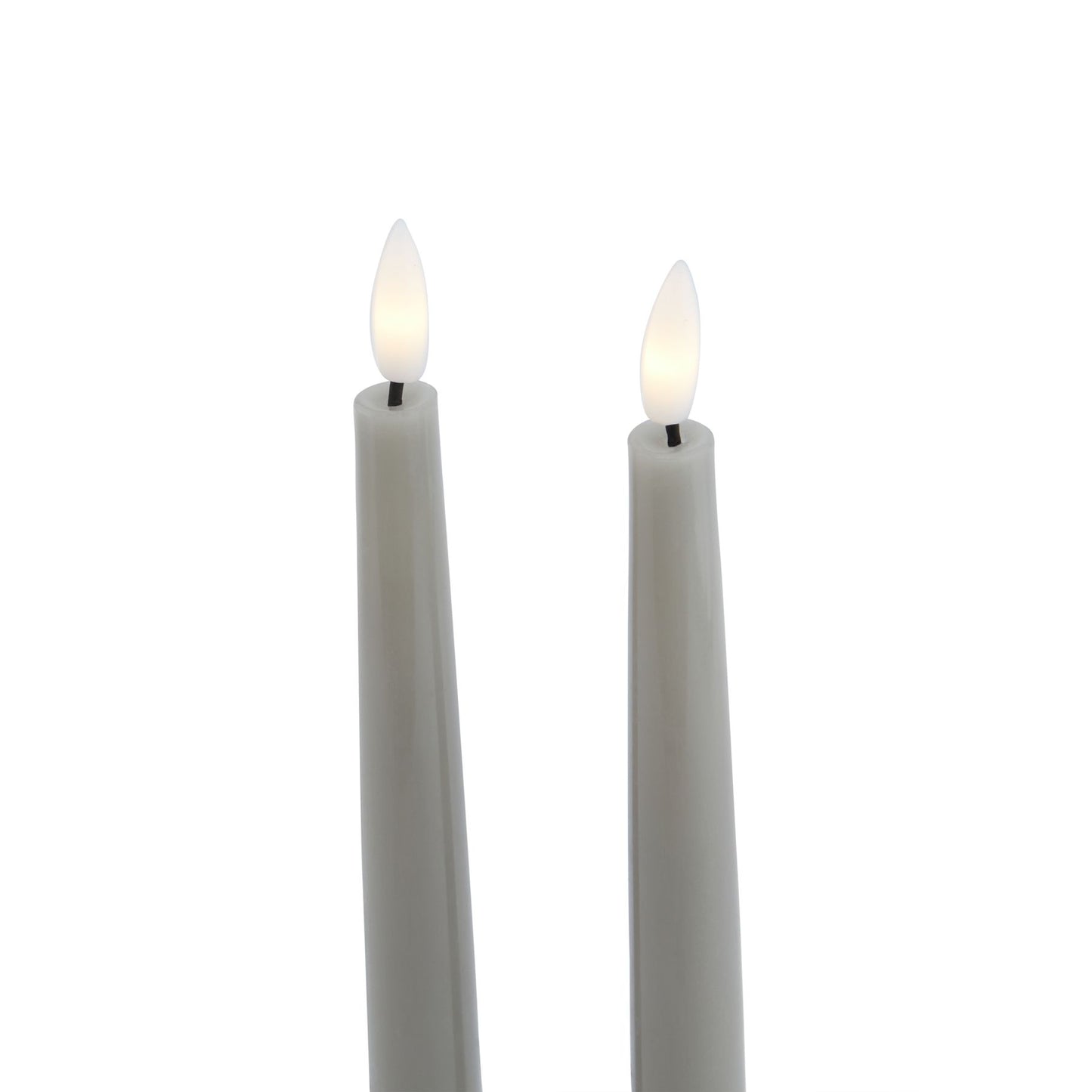Luxe Collection S/2 Grey LED Wax Dinner Candles image 2
