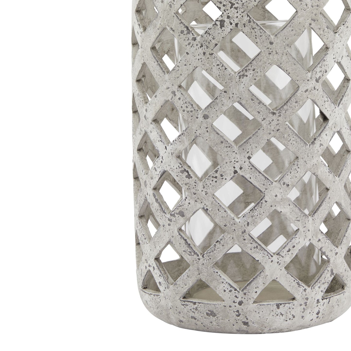 Large Grey Stone Effect Hurricane Lantern image 2