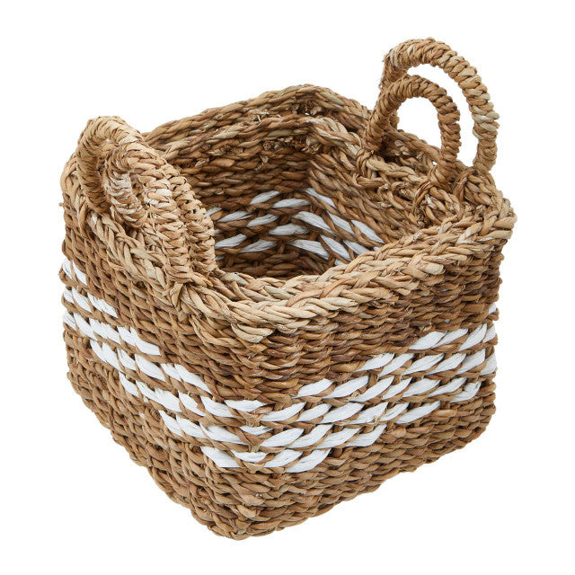 Set Of Two Square Seagrass Storage Baskets