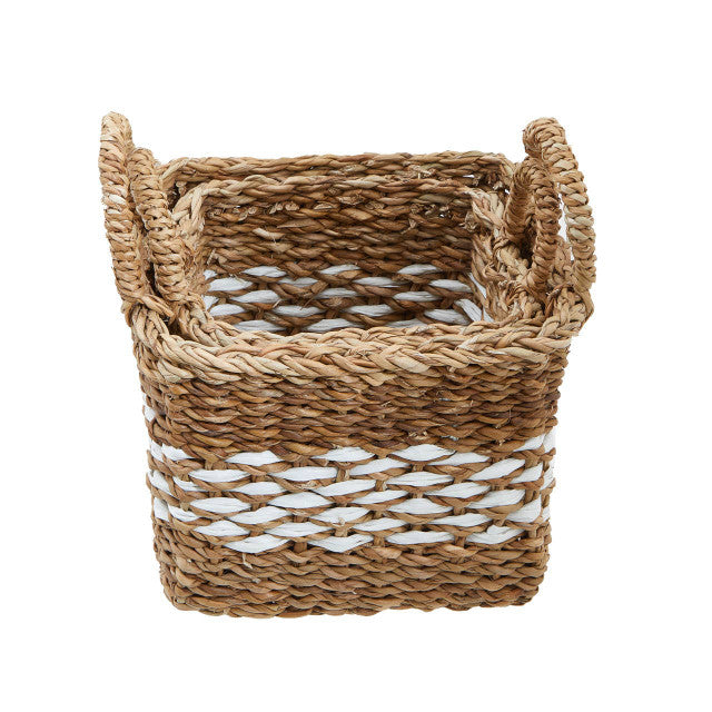 Set Of Two Square Seagrass Storage Baskets