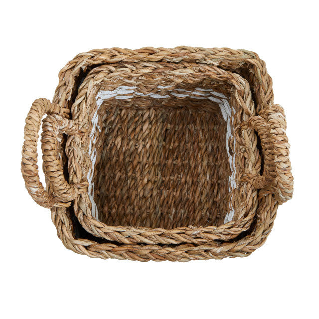 Set Of Two Square Seagrass Storage Baskets