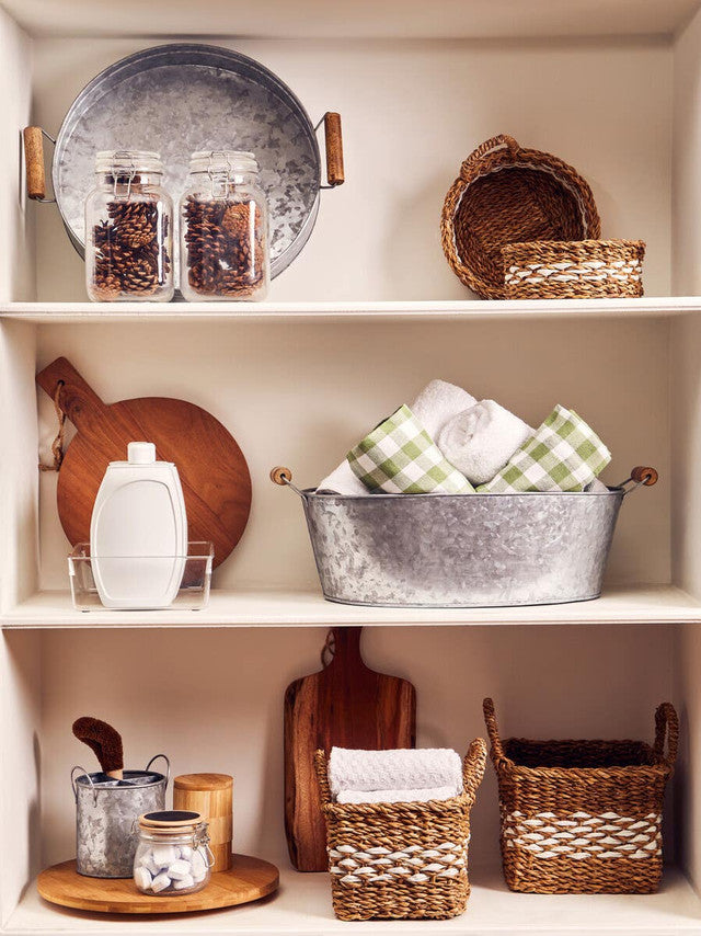 Set Of Two Square Seagrass Storage Baskets