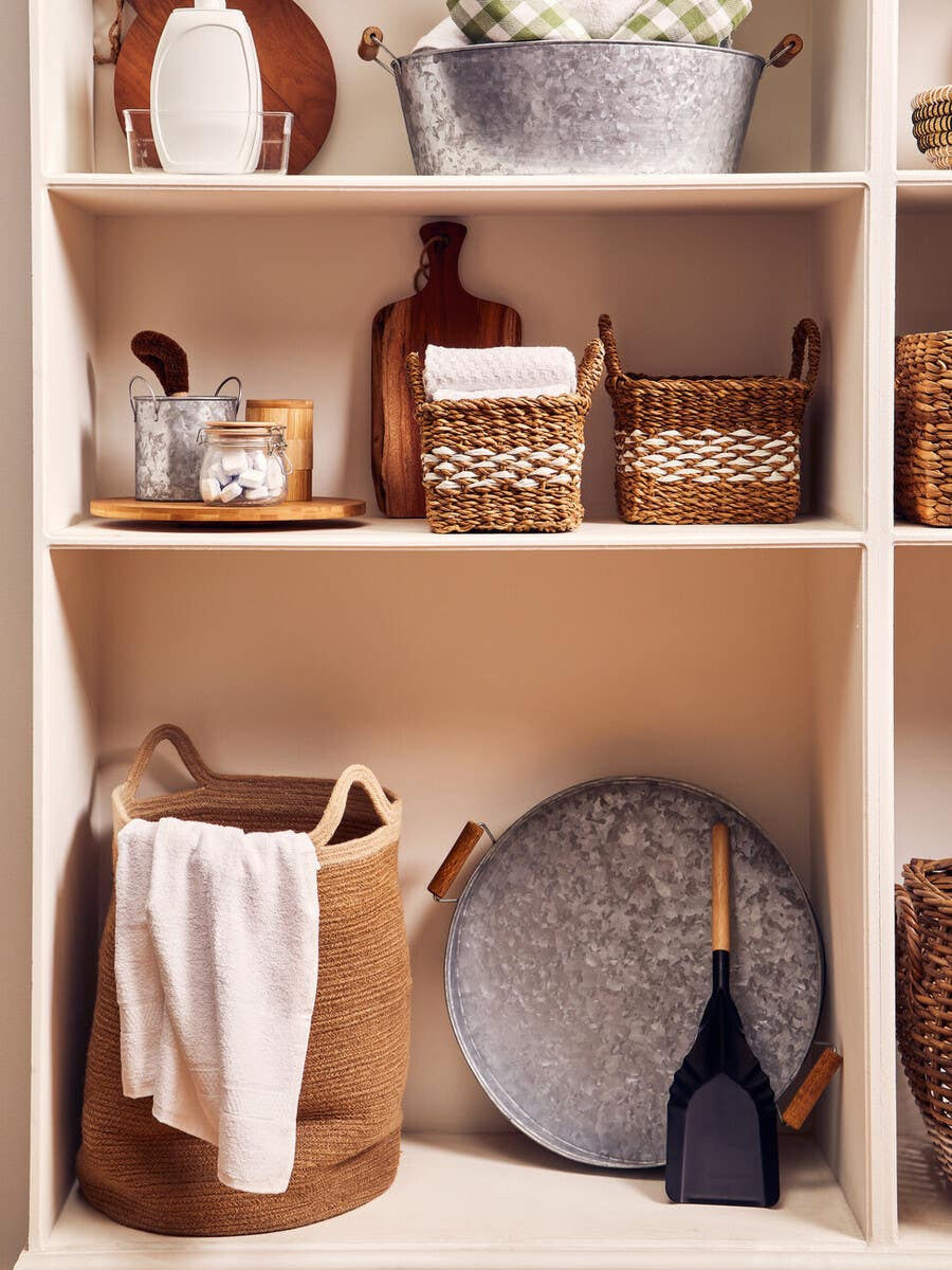 Set Of Two Square Seagrass Storage Baskets