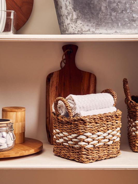 Set Of Two Square Seagrass Storage Baskets