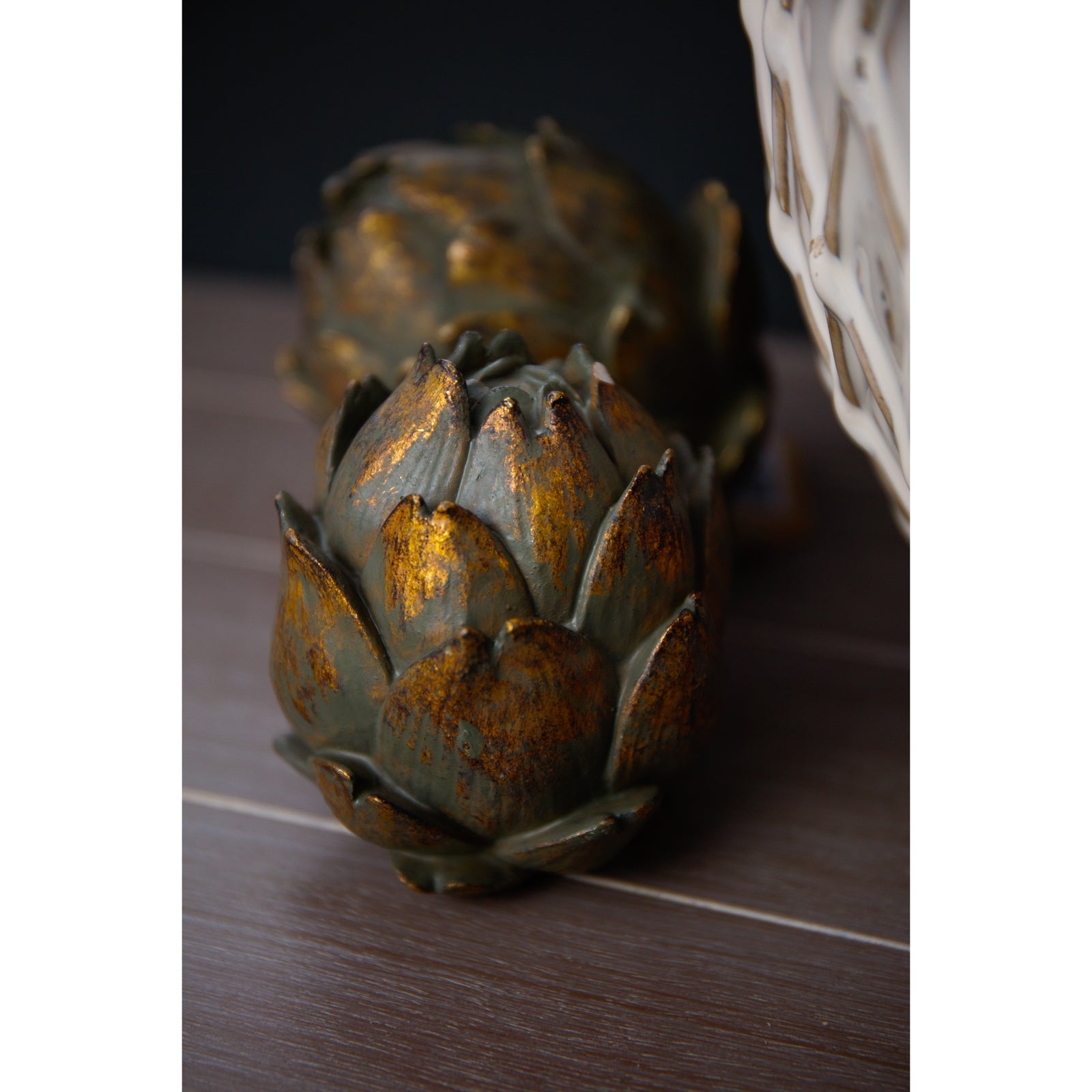 Antique Bronze Large Artichoke Decorative Ornament image 1