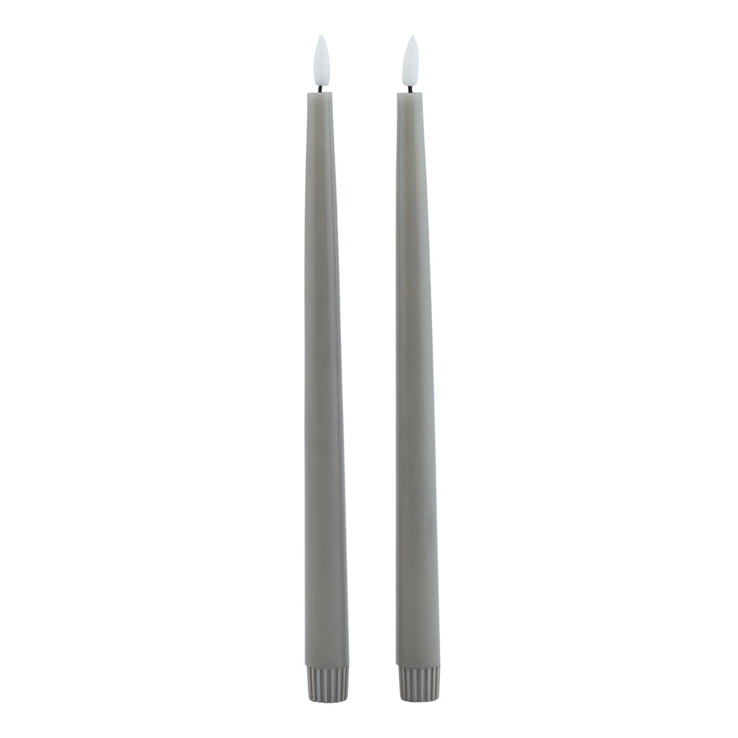 Luxe Collection S/2 Grey LED Wax Dinner Candles image 0