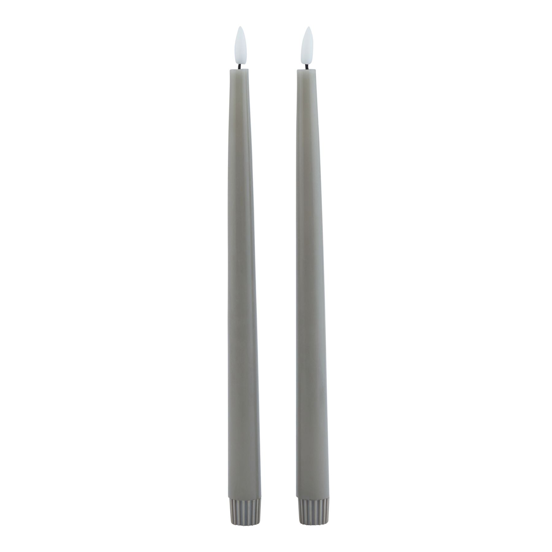 Luxe Collection S/2 Grey LED Wax Dinner Candles image 0