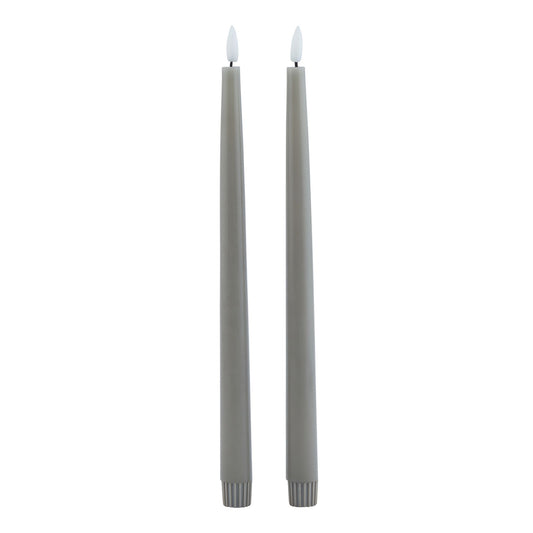 Luxe Collection S/2 Grey LED Wax Dinner Candles image 0