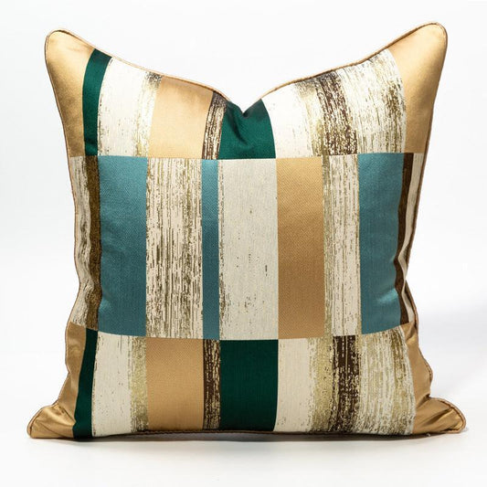 Teal Gold & Cream Cushion Cover (18x18" - 45x45 cm)