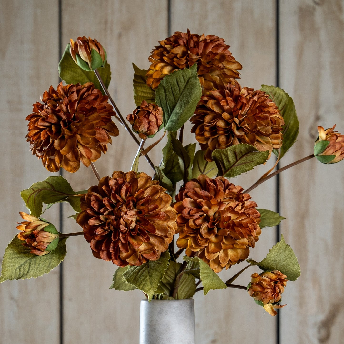 Deep Mustard Dahlia Artificial Floral Stem 62cm