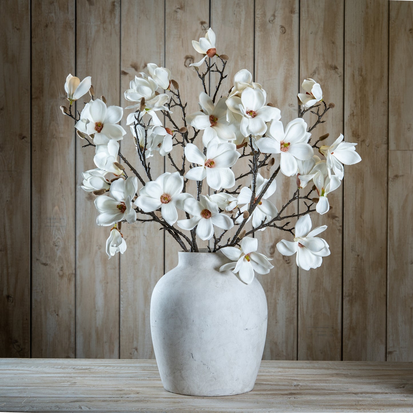 Tall Artificial White Magnolia Stem 86cm