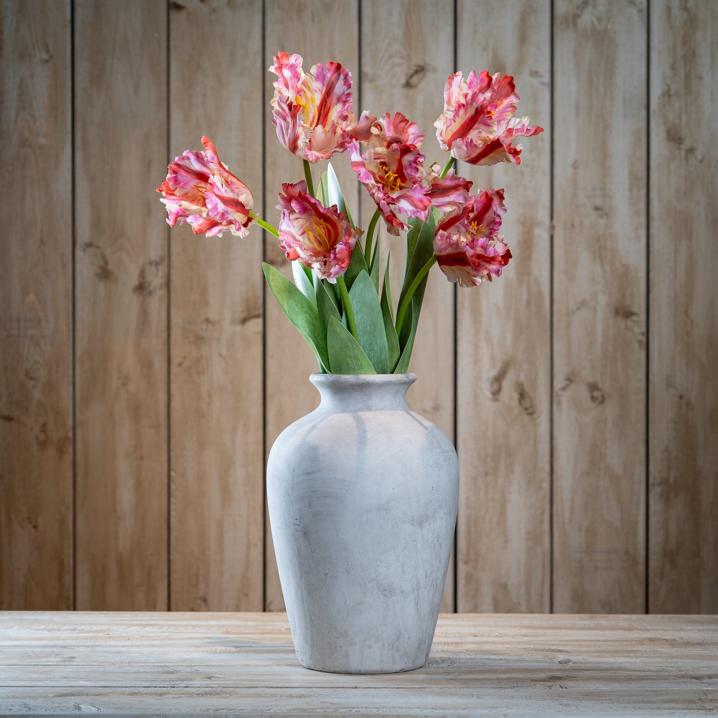 Multi Pink Parrot Artificial Single Tulip Stem
