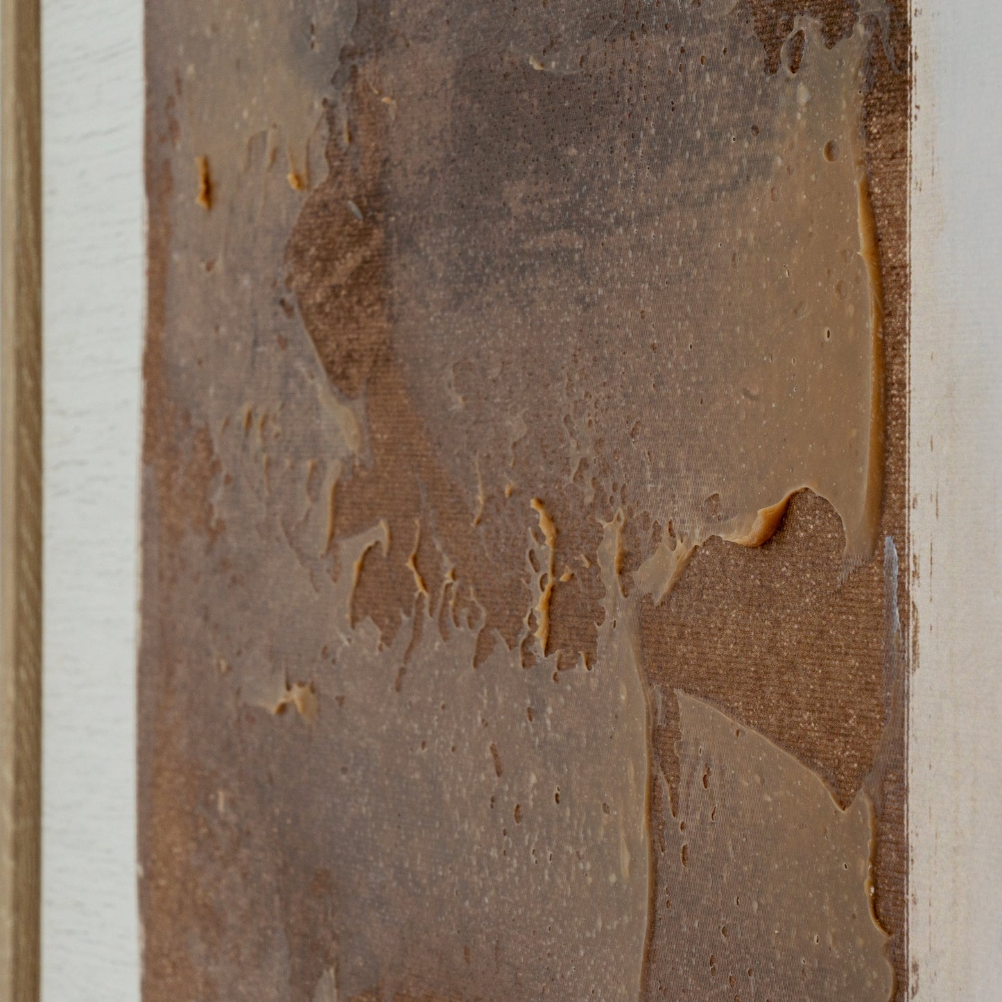 Sedora Large Framed Hand Painted Abstract Canvas in Brown and Neutral
