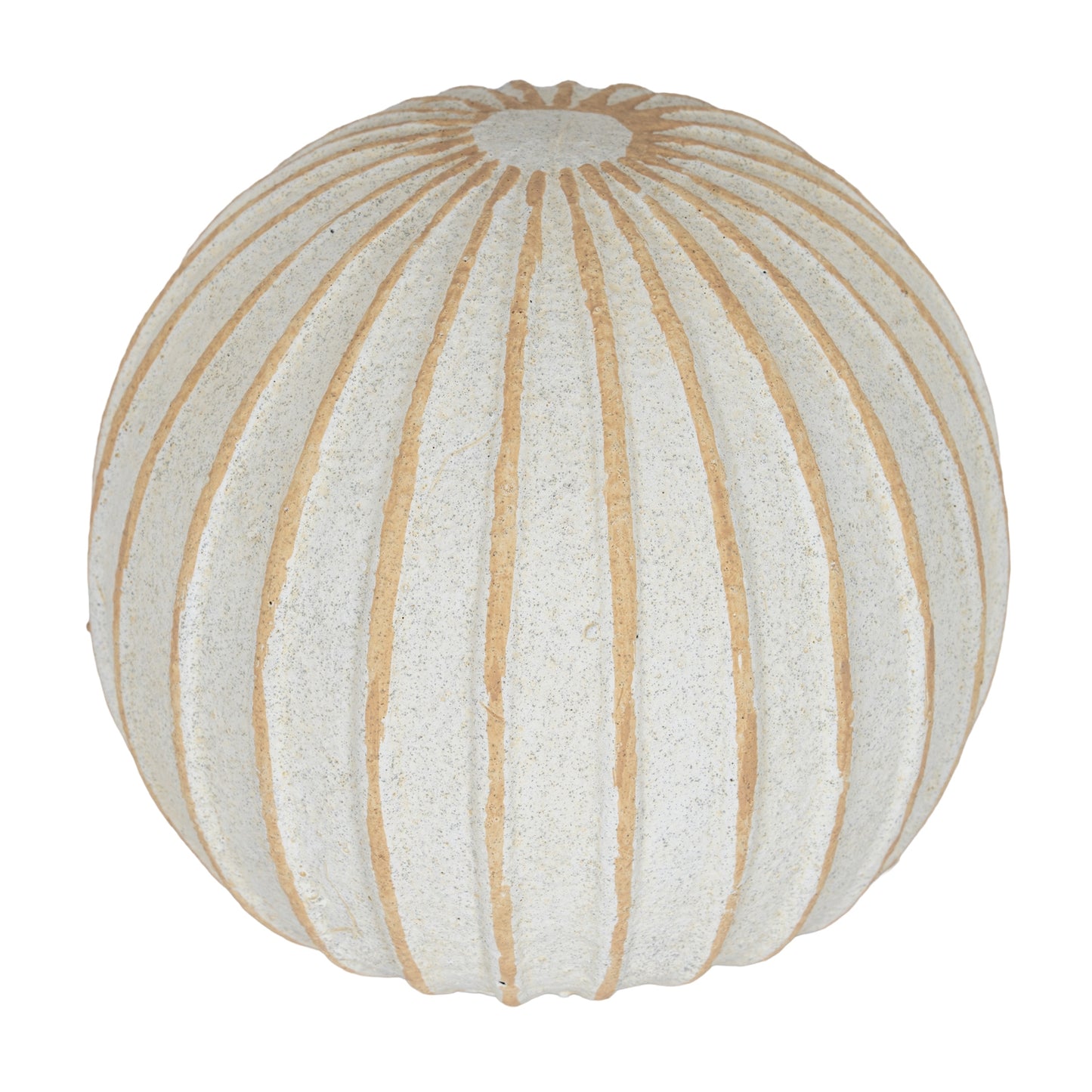 Grove Small Cream Ribbed Decorative Ball Ornament 9cm