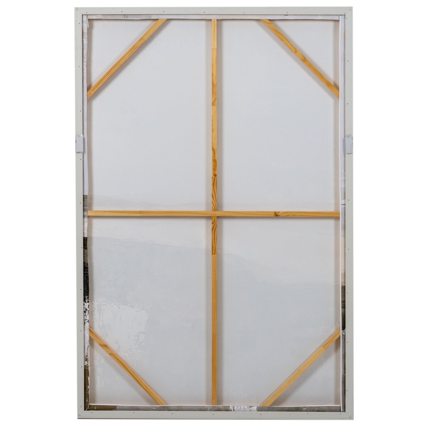 Decorative window with gold frames on a white background