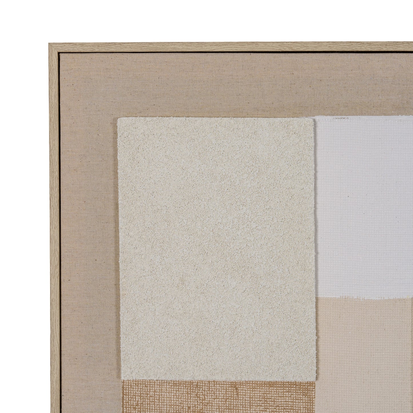 Neutral & Beige Linen Textured Canvas in Frame