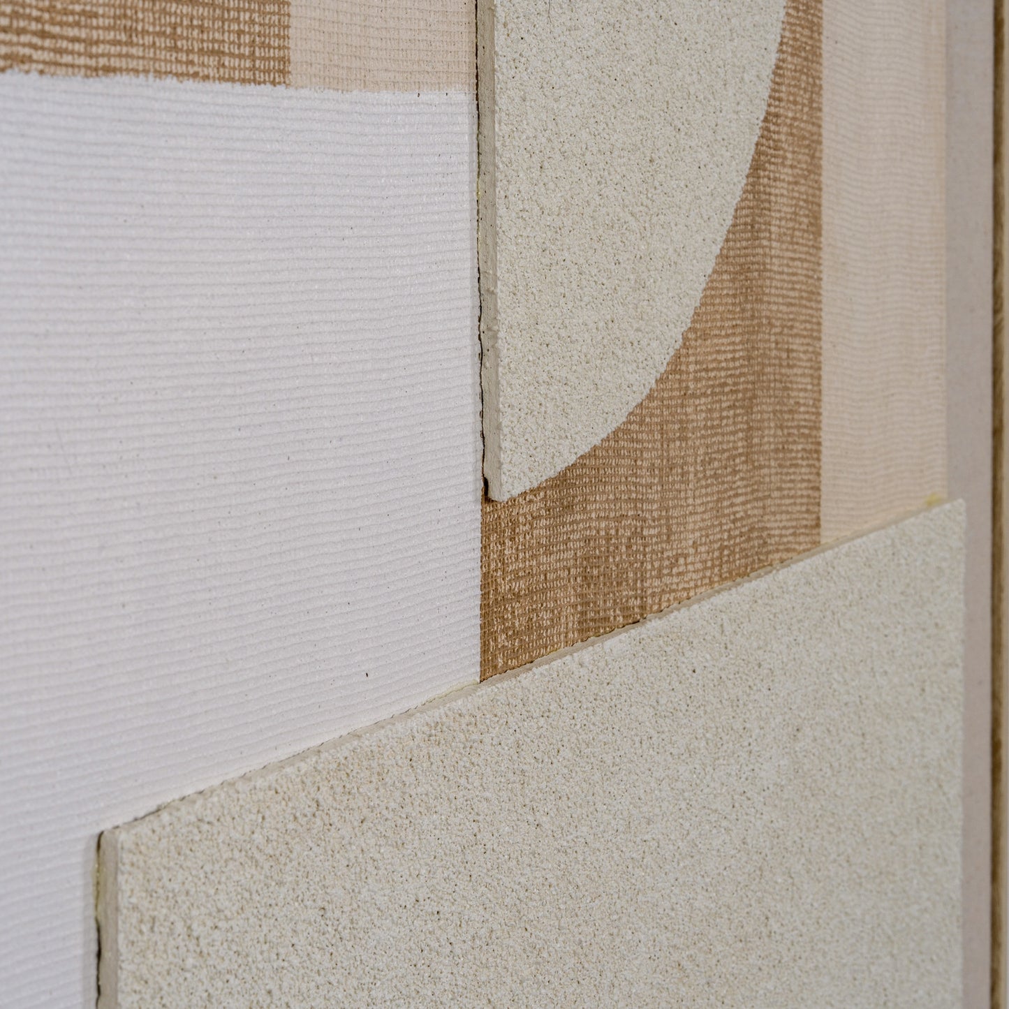 Neutral & Beige Linen Textured Canvas in Frame