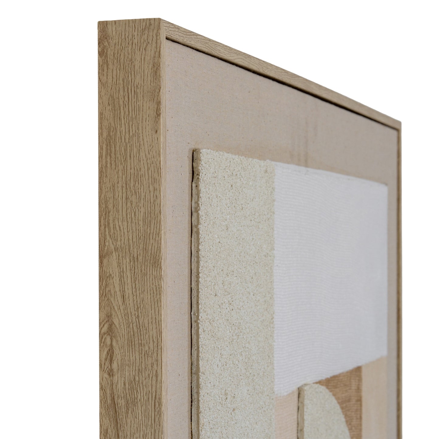 Neutral & Beige Linen Textured Canvas in Frame
