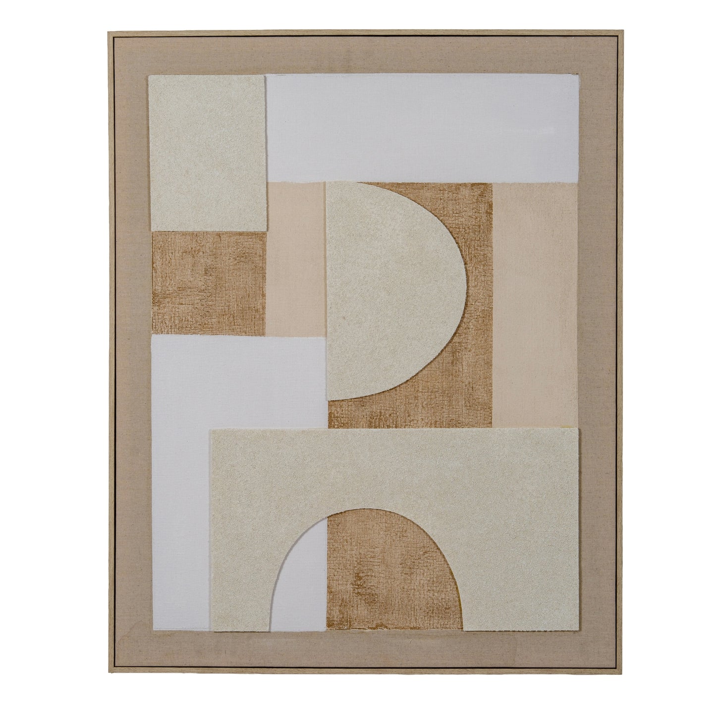 Neutral & Beige Linen Textured Canvas in Frame