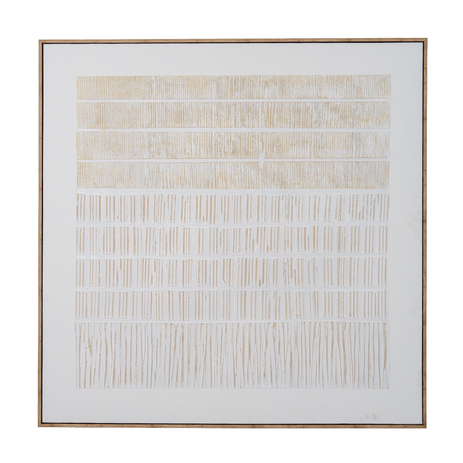 Abstract art piece with horizontal lines on a white background
