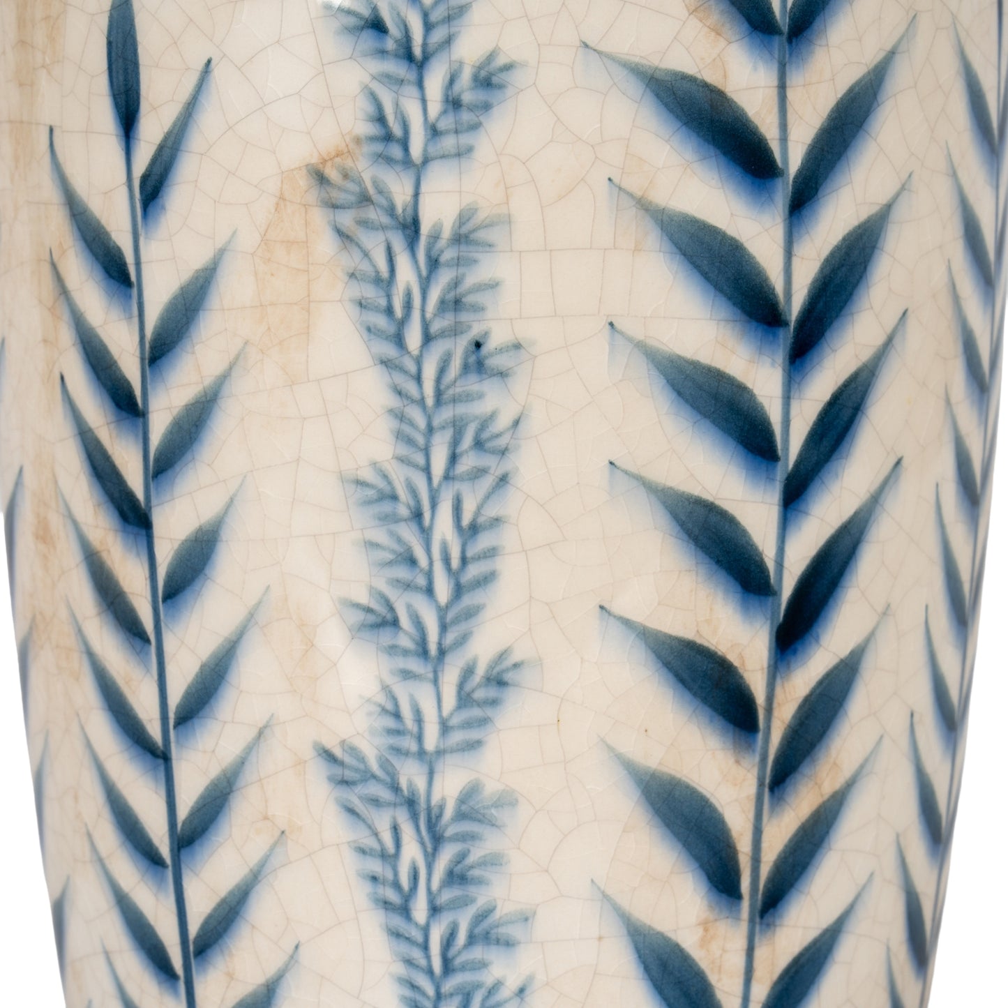 Large Blue Flora Tall Botanical Patterned Floor Standing Olpe Vase 37cm