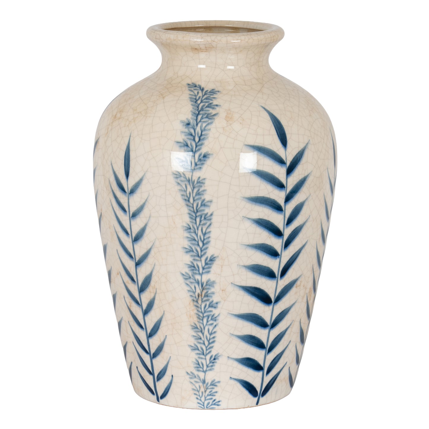 Classic Blue Flora Patterned Juniper Vase 31cm