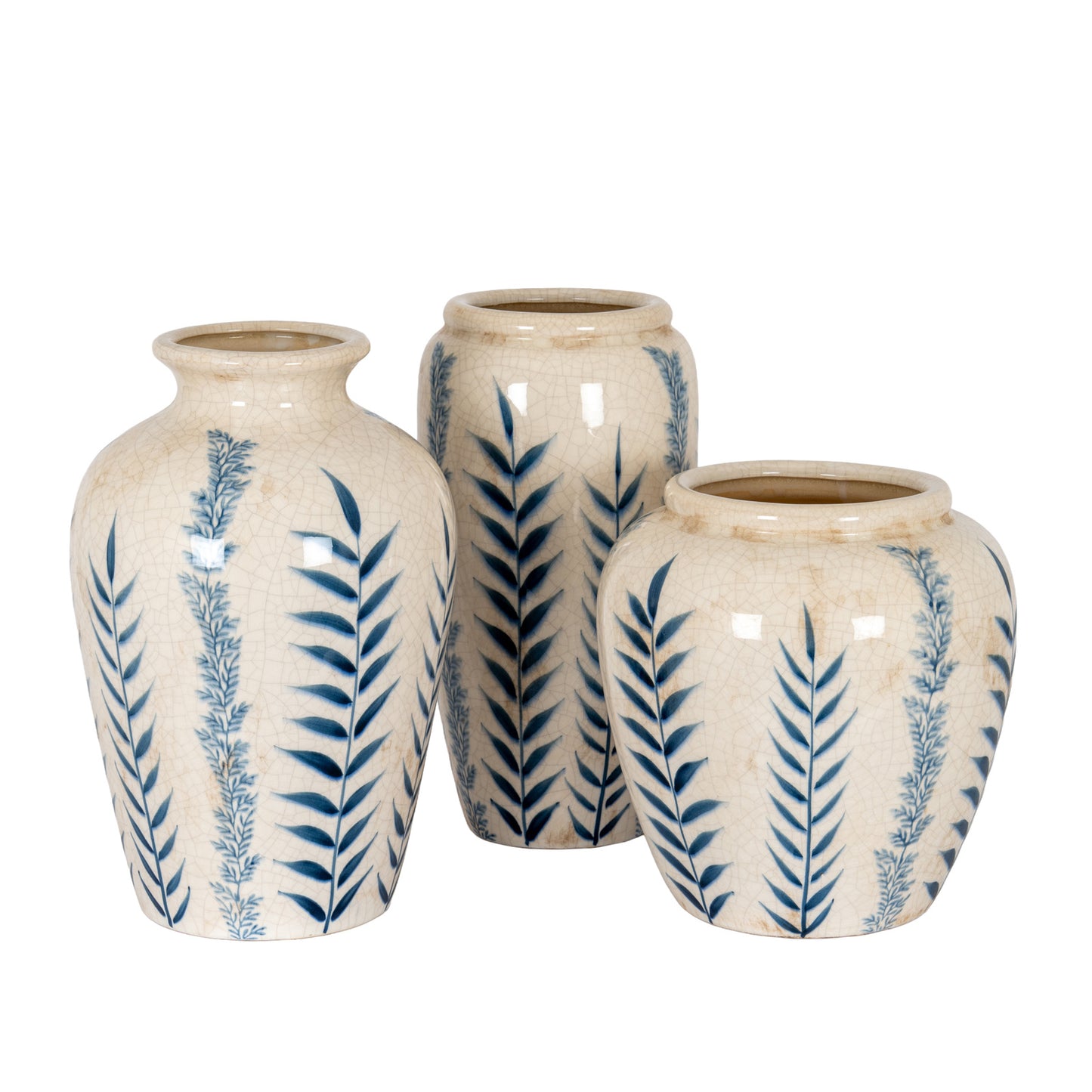 Classic Blue Flora Patterned Juniper Vase 31cm