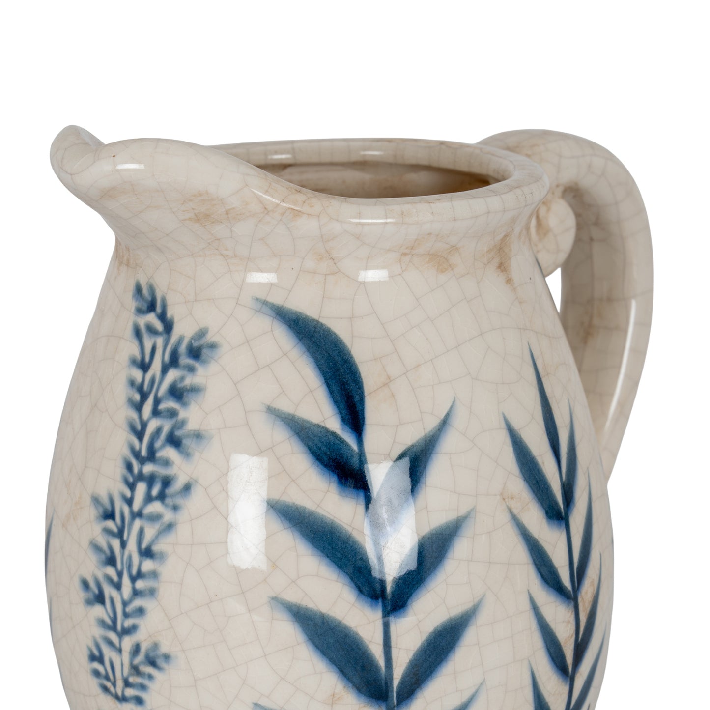 Small Blue Flora Olpe Decorative Jug Vase 17cm