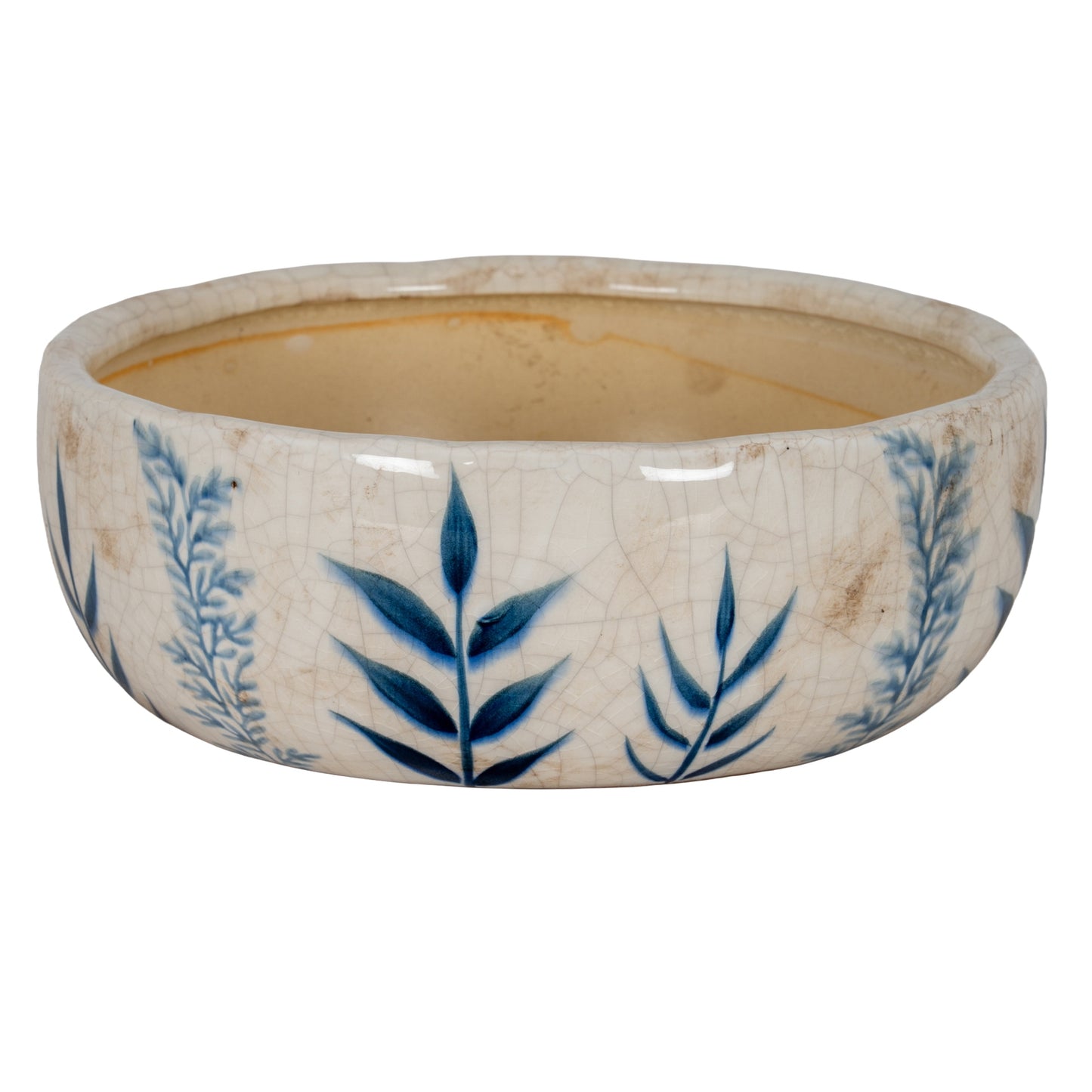 Small Blue Flora Ceramic Bowl Pot 20cm