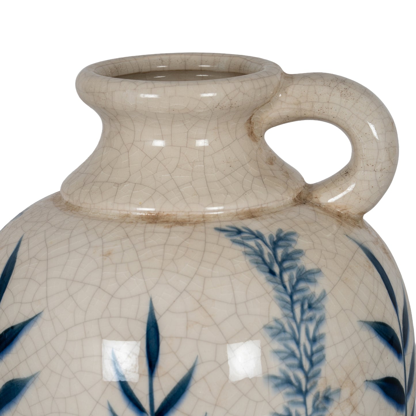 Blue Flora Amphora Ceramic Jug Vase 23cm